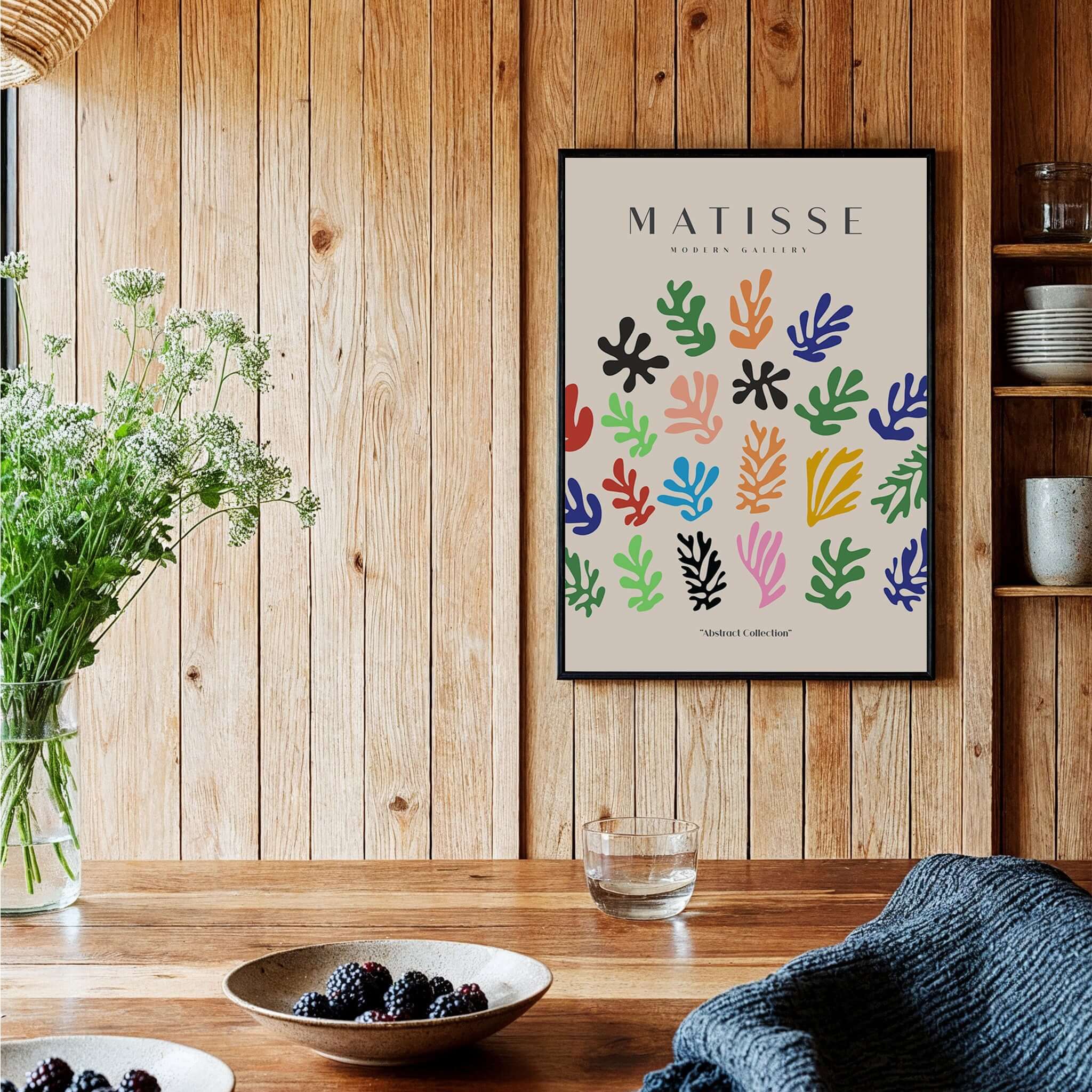 Matisse Art Prints - Colorful Abstract Shapes Scatter Print featuring vibrant botanical shapes in various colors.