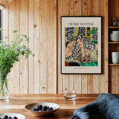 Matisse Poster - Odalisque with Black Armchair 1942 Art Print displayed in a stylish home setting.