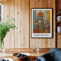 Rothko Style Emotional Abstraction Painting | Modern Abstract Wall Decor featuring layered hues on a wooden wall.