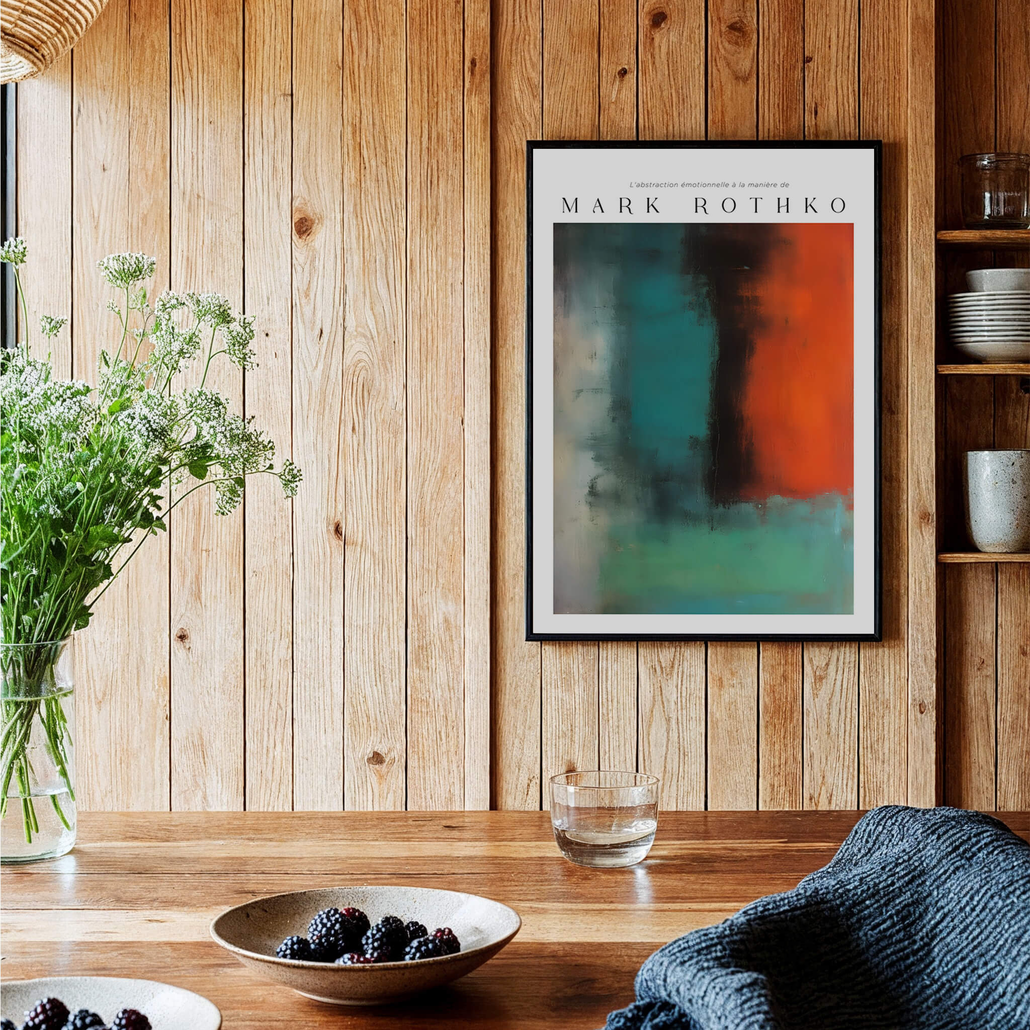 Mark Rothko Style Modern Canvas Abstraction Painting | Contemporary Wall Art showcased in a stylish interior setting.