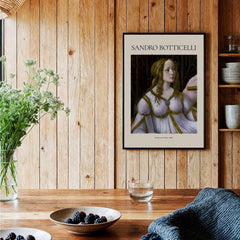 Botticelli Venus and Mars Detail Art Print Renaissance Portrait Poster Wall Art displayed in a cozy setting.