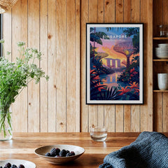 Singapore Poster showcasing the stunning Gardens on the Bay, perfect for transforming your space with nature's beauty.