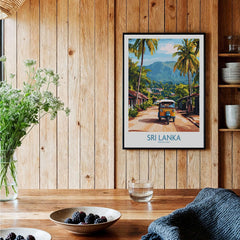 Sri Lanka Wall Art featuring a Tuk-Tuk, showcasing vibrant culture and stunning landscape.