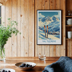 Val Thorens Print featuring stunning ski slopes and mountains, perfect for home decor.
