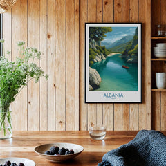 Albania Canvas Print | Framed and Unframed Travel Wall Decor featuring serene landscape and vibrant colors.