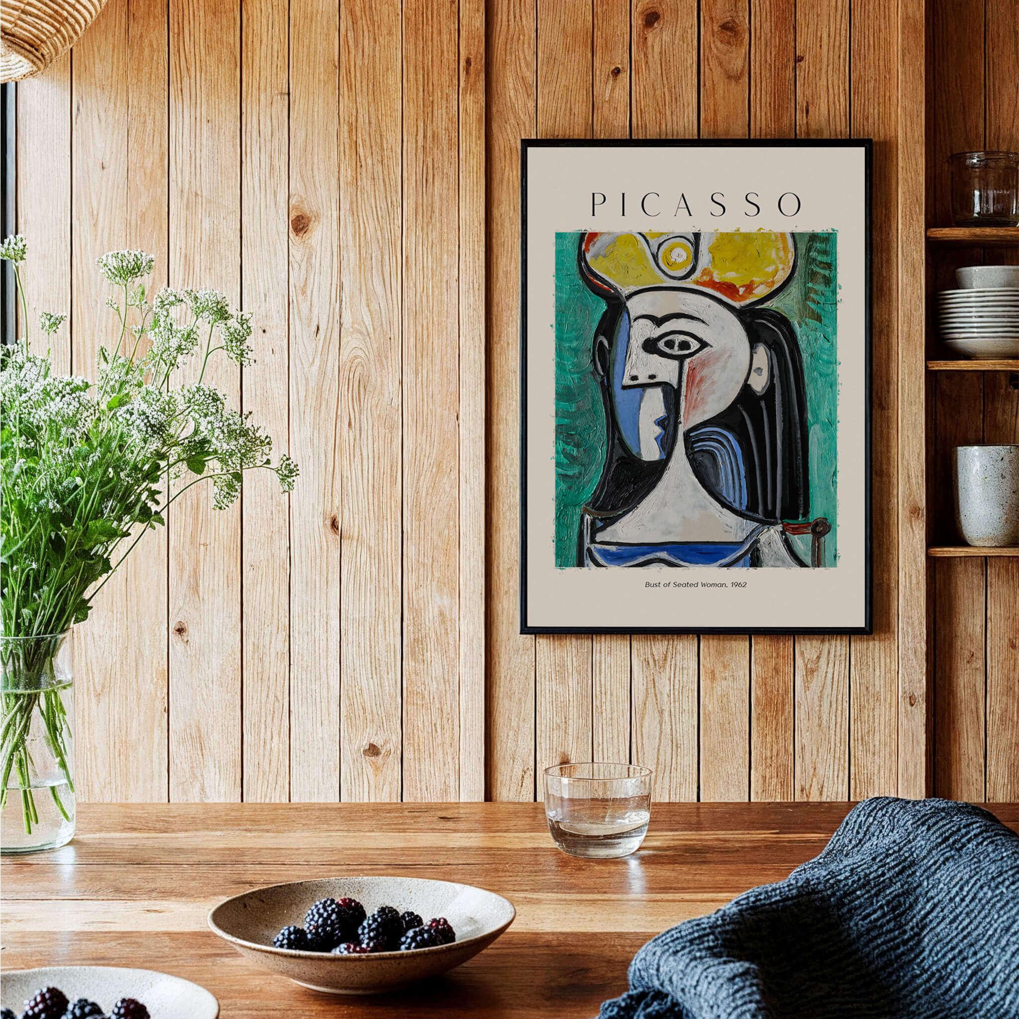PICASSO 陶製人物画 フレーム付き PICASSO 陶製人物画 フレーム付き