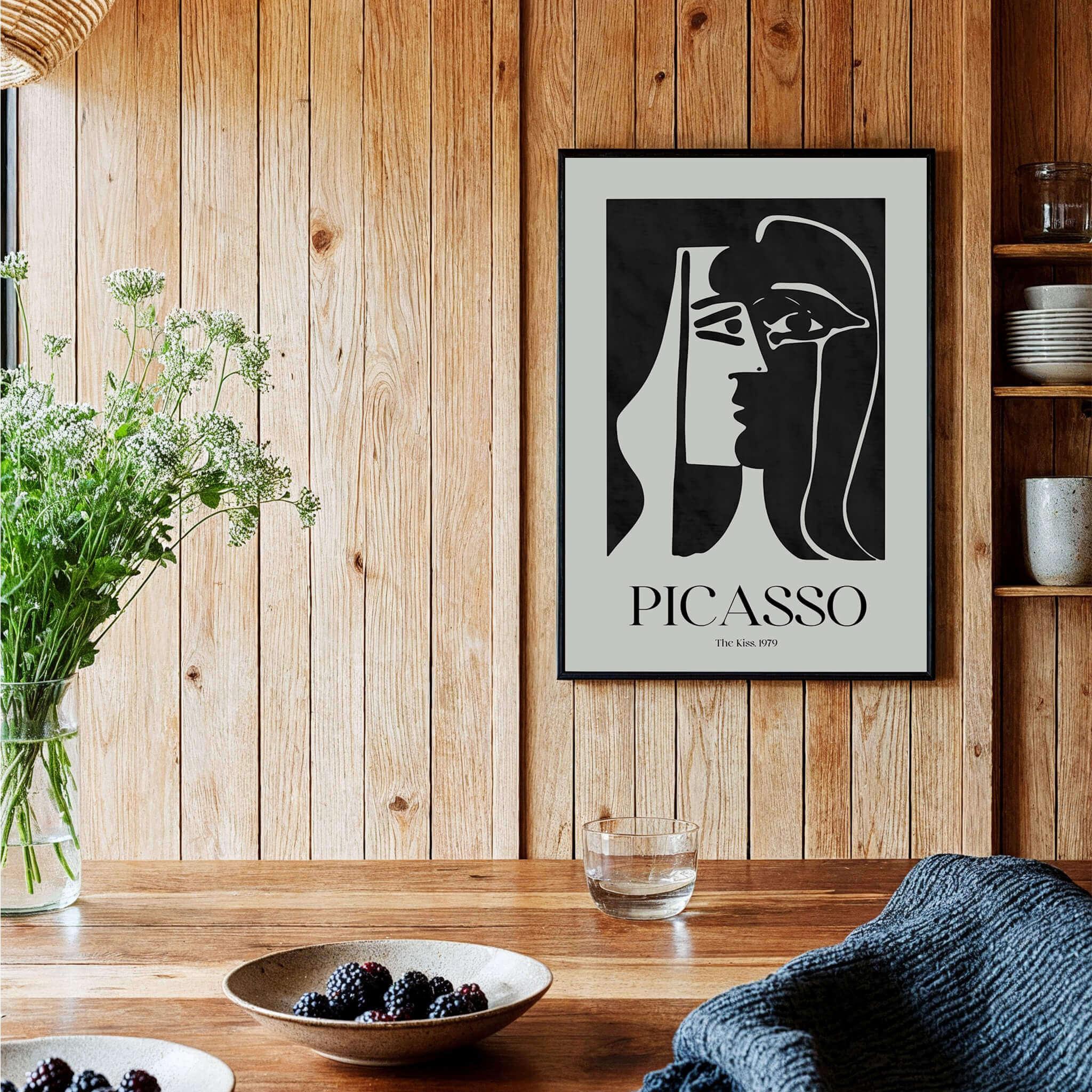 Picasso The Kiss 1979 Black White Art Print Decor – This Art World