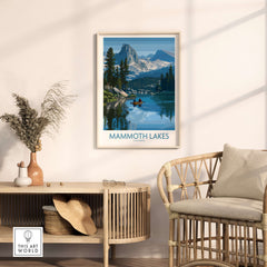Mammoth Lakes Wal Art - California Travel Print showcasing stunning mountain scenery and a tranquil lake.