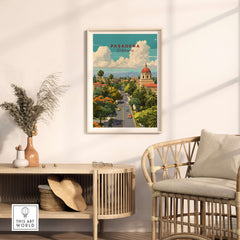 Pasadena Poster California - Cityscape Print showcasing urban views and landmarks in a stylish setting.