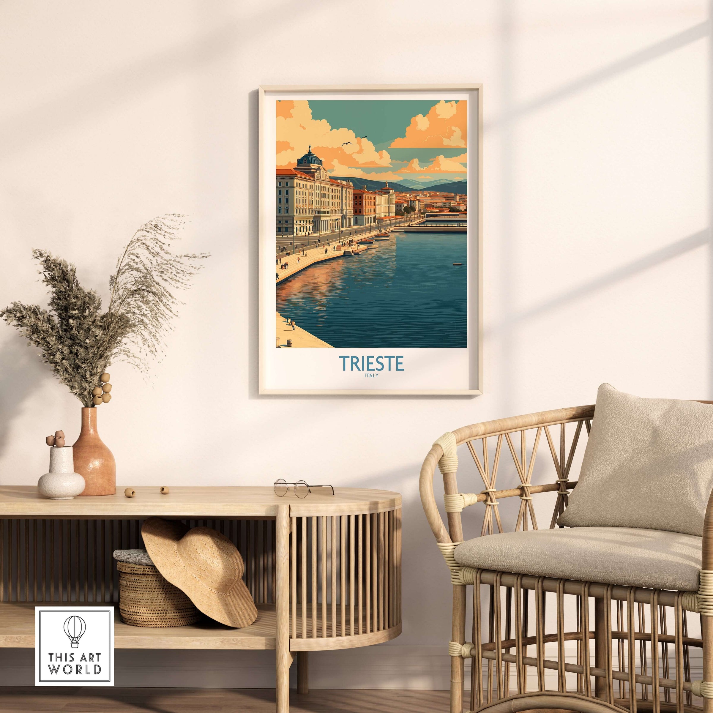 Trieste Italy Wall Art featuring stunning architecture and coastal views, perfect for Mediterranean decor.
