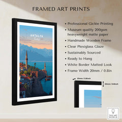 Antalya Canvas Print | Turkish Architecture Wall Decor framed art print showcasing beautiful Antalya coastline.
