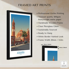 Asmara Eritrea Wall Art – Historic Architecture and City Street Decor Poster framed art print with vibrant colors.