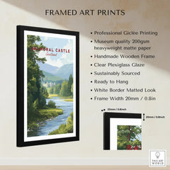 Framed Balmoral Castle Scotland art print with museum-quality matte paper and black frame