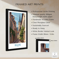 Beaune France Wall Art – Village Print showcasing framed Giclée art with a beautiful village scene.