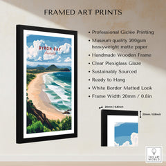 Byron Bay Beach Print - Australia Wall Art framed art print featuring serene coastal landscape and professional Giclée printing.