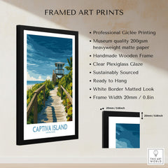 Captiva Island Florida Wall Art – Tropical Art framed print featuring a scenic coastal boardwalk.