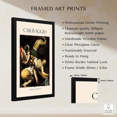 Caravaggio Art Print - Crucifixion of Saint Peter 1601 framed art print with professional giclée printing and clear glaze.