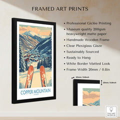 Copper Mountain Colorado Wall Art – Winter Mountain Ski Resort Wall Decor framed print with vibrant ski scene.