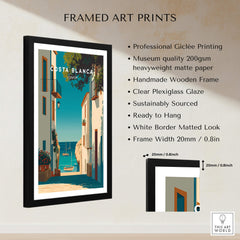 Costa Blanca Spain Print – Iconic White Village & Mediterranean Architecture Wall Decor with framed art details.