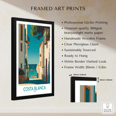 Costa Blanca Spain Wall Art Print - Spanish Village Artwork framed art print with museum quality features.