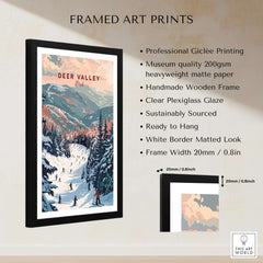 Deer Valley Ski Print - Utah framed art print showcasing stunning mountain slopes with vibrant colors.