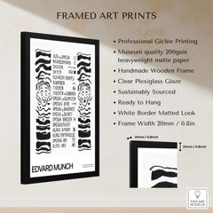 Edvard Munch Art Print - Table of Contents Alpha Omega Series Print Art Institute of Chicago Poster in a framed display.