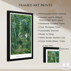 Exhibition Art Print Camille Pissarro Edge of the Woods Impressionist Landscape Poster Wall Art framed for display.