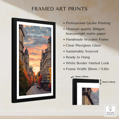 Harrogate Print | English Travel Wall Decor framed art print showcasing Yorkshire street view with professional Giclée printing.