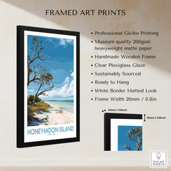 Honeymoon Island Poster | Florida State Park Coastline Canvas Print framed art with professional Giclée printing.