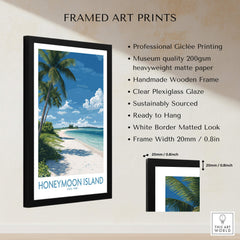 Honeymoon Island Poster | Sunny Florida Gulf Canvas Print framed art print with palm trees and coastal scenery.