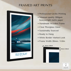 Isle of Islay Scotland Posters | Vibrant Scottish Island Scene Canvas Print featuring Giclée print with wooden frame.