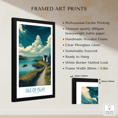 Isle of Islay Scotland Poster | Scottish Seaside Village Canvas Print featuring framed art print details.