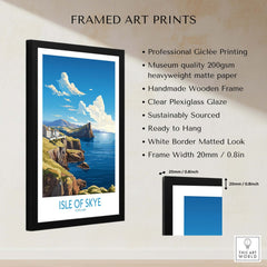 Isle of Skye Poster Modern framed art print featuring professional Giclée printing and a handmade wooden frame.
