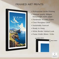 Isle of Skye Poster framed art print featuring stunning Scottish landscape with Trotternish Ridge and Old Man of Storr.