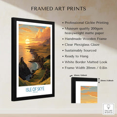 Isle of Skye Wall Art Print featuring sunset landscape in a framed art print design.