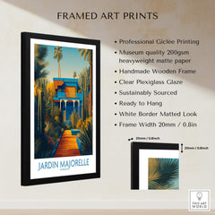 Jardim Majorelle Marrakesh Posters | Vibrant Architecture & Palms Canvas Print framed art with professional giclée printing.
