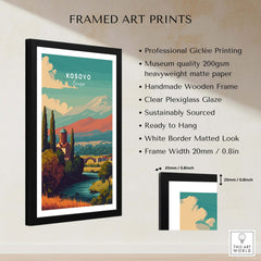 Kosovo Peja Canvas Print | European Travel Wall Art featuring professional Giclée printing and a handmade wooden frame.