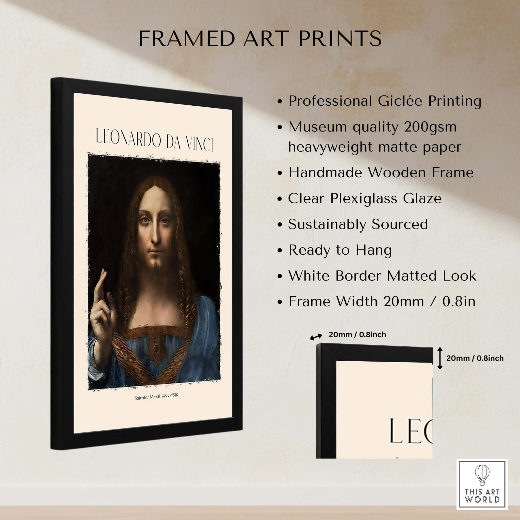 Leonardo da Vinci Salvator Mundi Art Print Poster