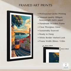 Lisbon Travel Print framed art print showcasing vibrant streets and iconic landmarks of Lisbon.