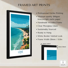 Lomé Togo Poster | West African Coastline Canvas Print displayed in a stylish frame with quality details.
