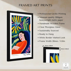 Matisse Art Prints - Abstract Woman in Foliage Poster with professional framing and details.