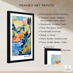 Matisse Art Prints - Abstract Coastal Landscape Poster in a stylish black frame with museum quality details.