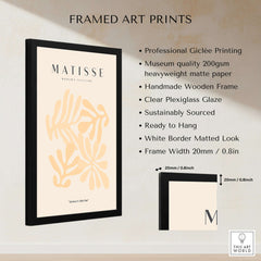 Matisse Art Prints - Pale Peach Abstract Shapes Wall Art framed print with details about its features and quality.