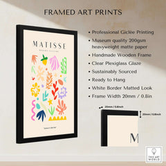 Matisse Art Prints - Playful Abstract Shapes Mix Wall Art framed with professional quality details and colorful whimsy.