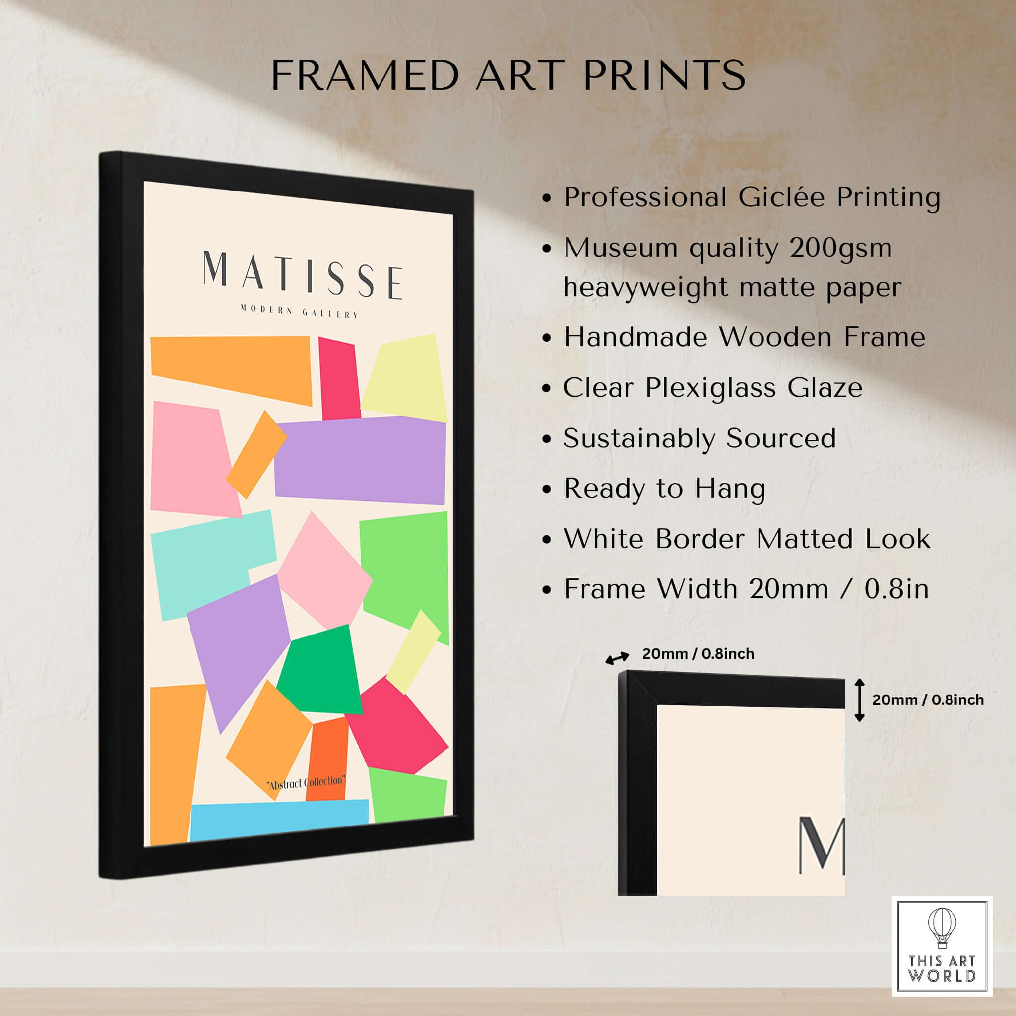 Matisse Art Prints - Colorful Geometric Shapes Abstract Print framed art print with professional Giclée printing.