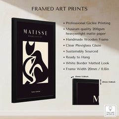 Matisse Art Prints - Black Beige Abstract Composition Poster with professional giclée printing and matte paper.