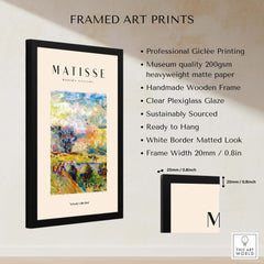 Matisse Art Prints - Abstract Painterly Landscape Bridge Poster, professional Giclée prints in a wooden frame.