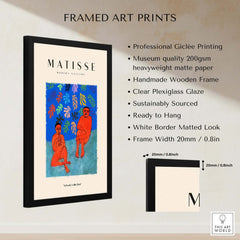 Matisse Art Prints - Two Figures Flute Poster showcased in a framed art print with professional giclée printing.