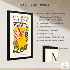 Matisse Nightmare of the White Elephant 1947 Abstract Art Print framed with professional giclée printing and clear plexiglass.