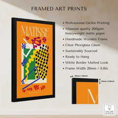 Matisse Art Print - Les Codomas Jazz 1947 Abstract Cut Out Art Poster framed with professional quality materials.